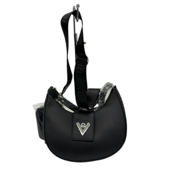 RETAIL $189 Valentino Orlandi Black Crescent MoonShoulder bag & Pouch*NWT